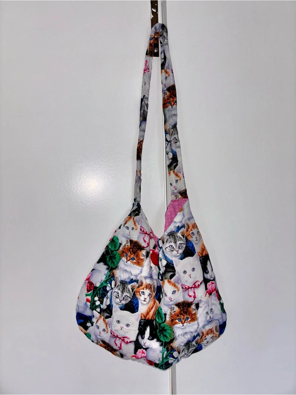 Cat Print Shoulder Bag for Cat Lovers - Multicolor